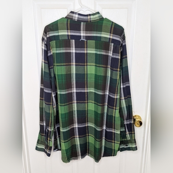 OLD NAVY Men's Blue and Green Plaid Long Sleeve Button Down Shirt Size XL NWT - Picture 6 of 8